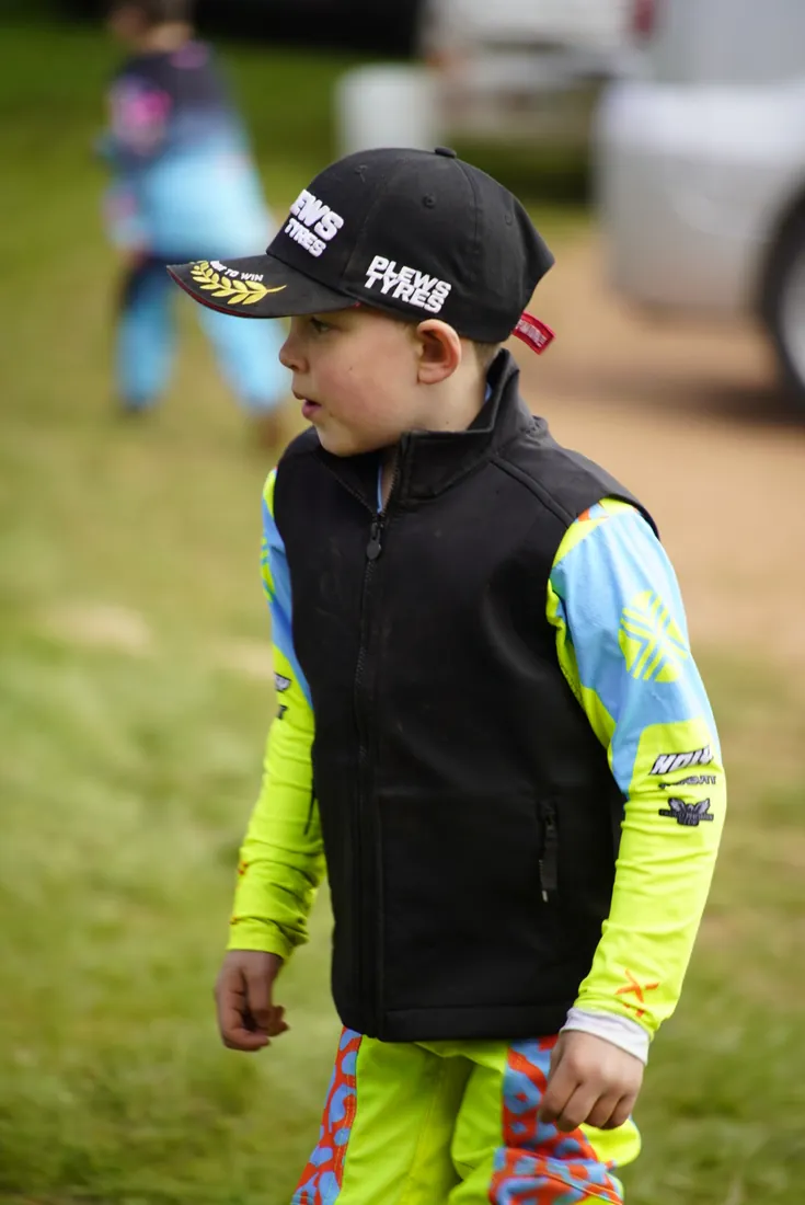 Henry Wilcox trackside in his FLEX kit and cap