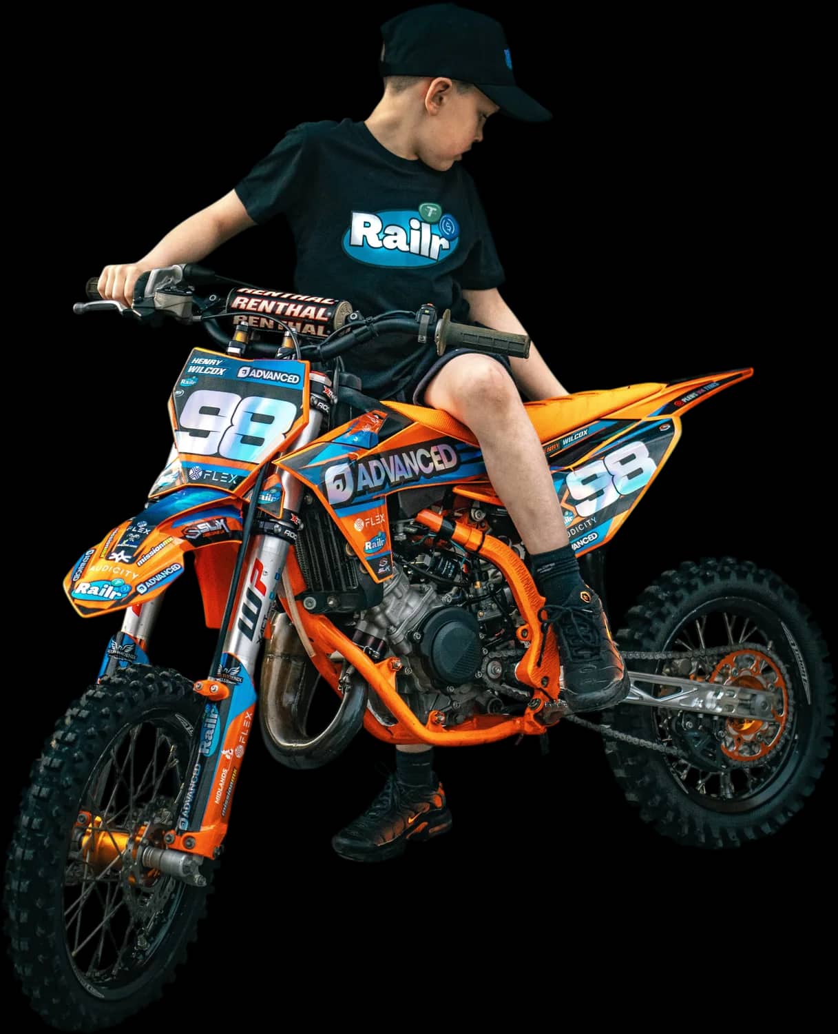 HENRY WILCOX on his KTM 50 SX